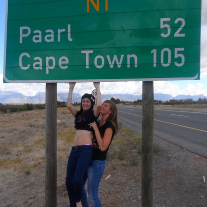 Meine Schwester und ich auf dem Weg nach Kapstadt.